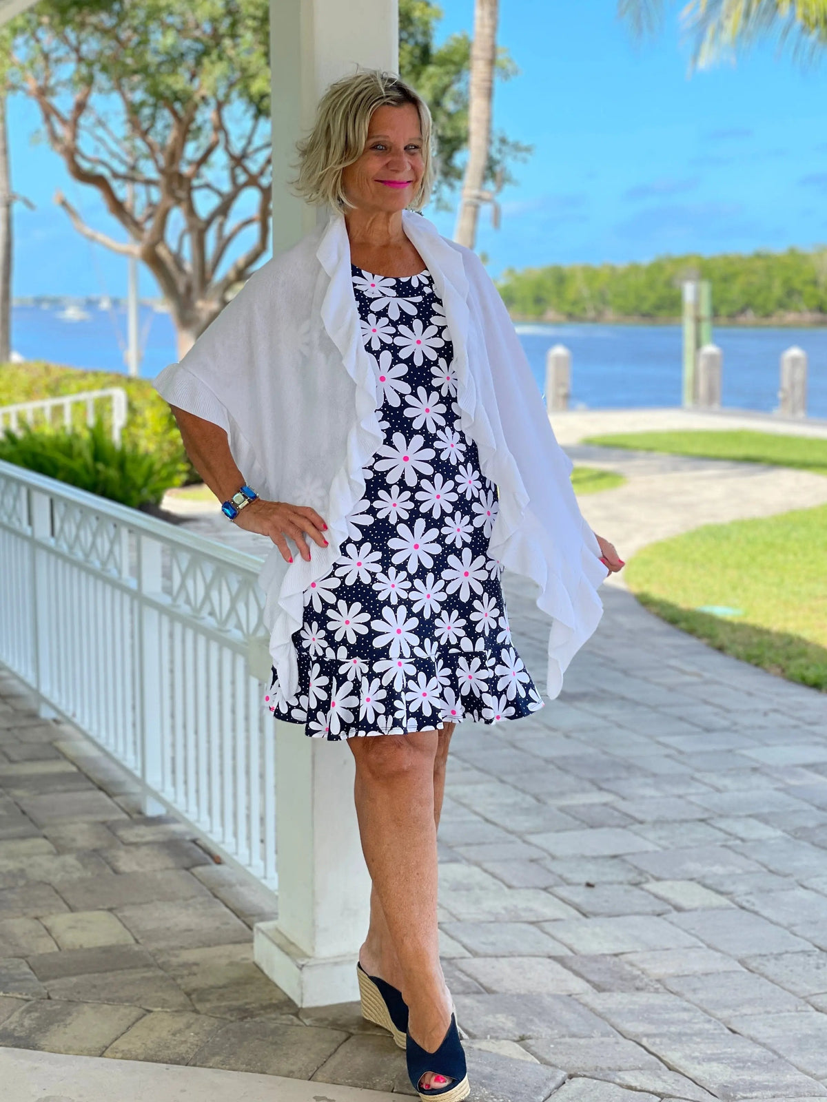 DAISY DAY HALTER RUFFLE DRESS