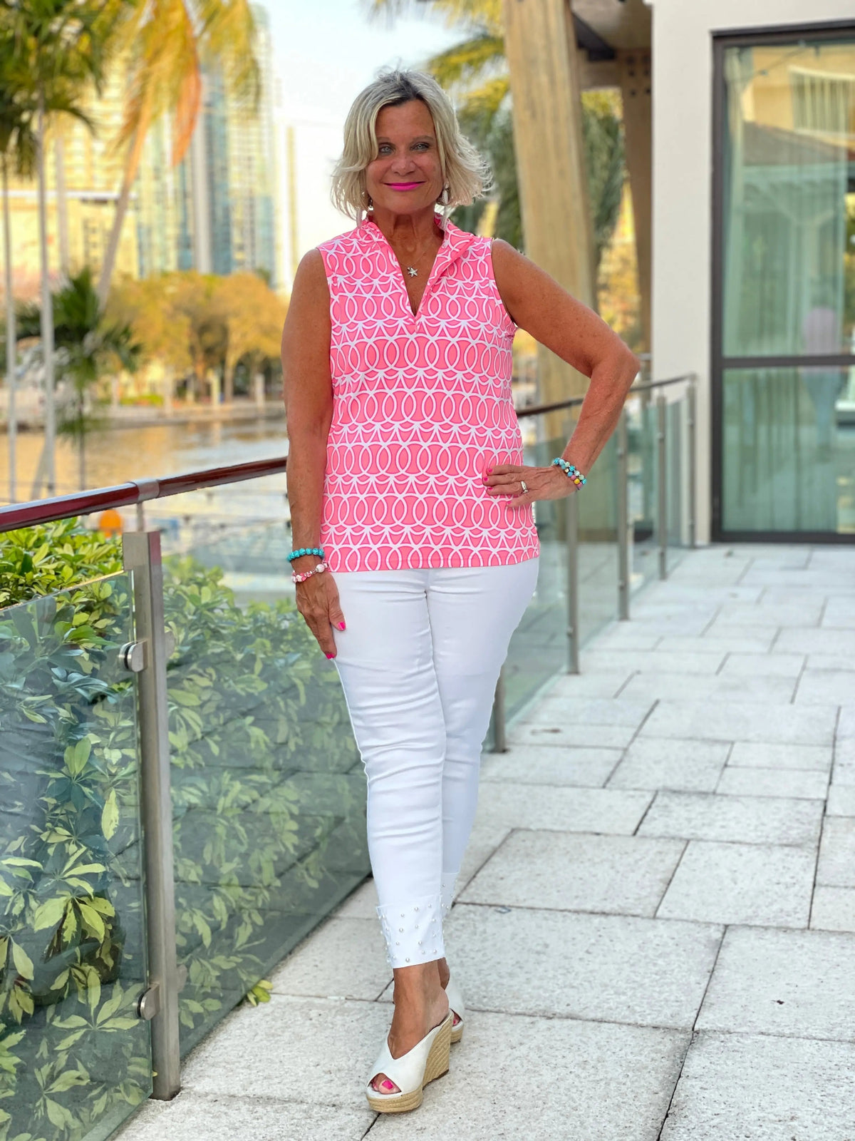CANDY PINK SLEEVELESS ZIPPER