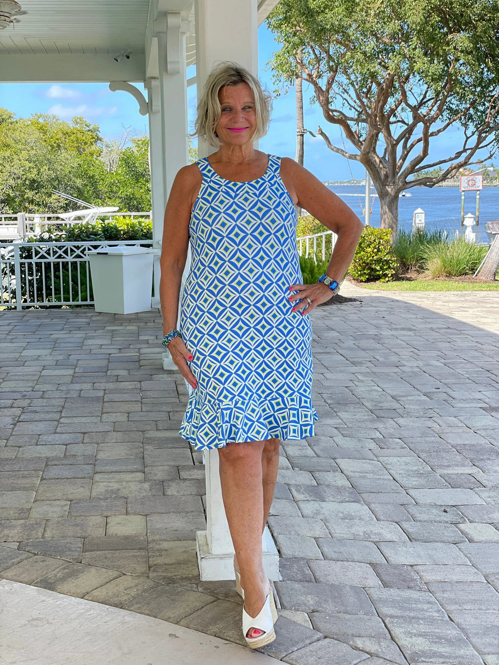 AQUA DIAMONDS HALTER RUFFLE