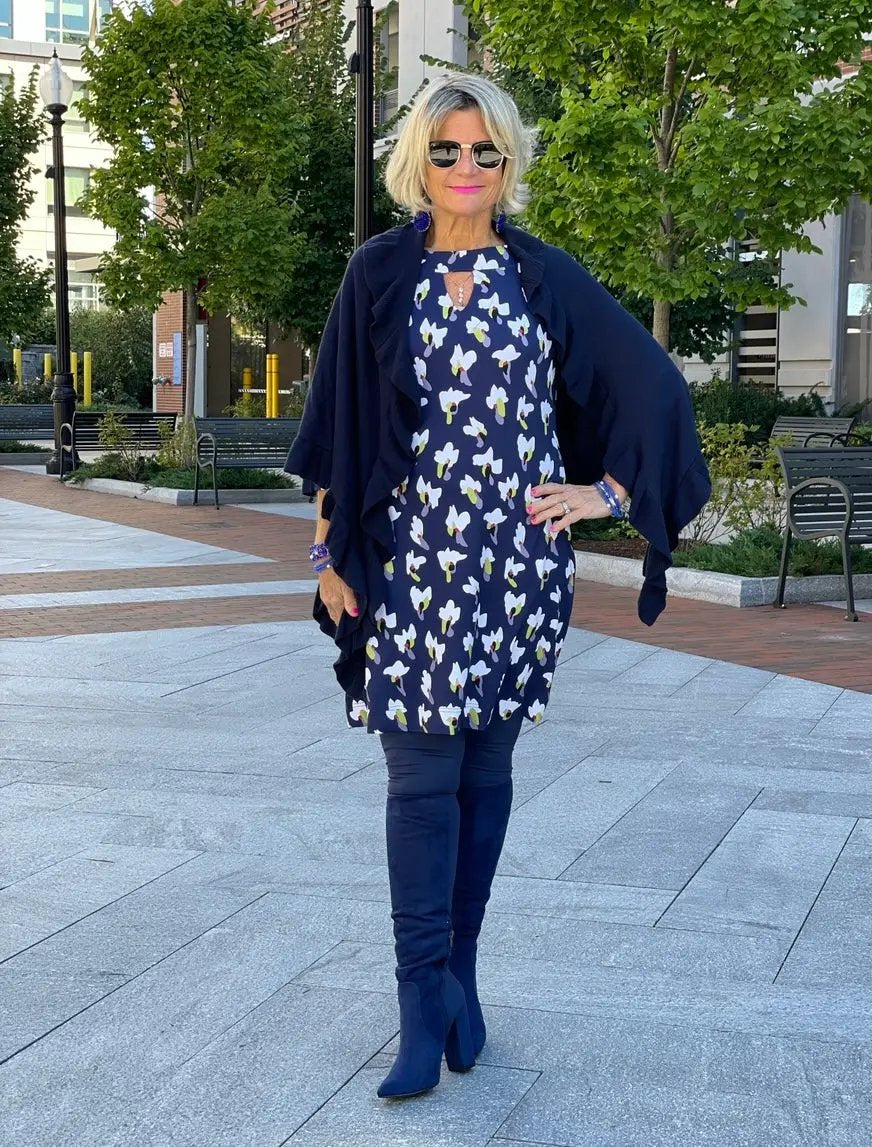 LULU-B KEYHOLE NAVY DREAMING DRESS
