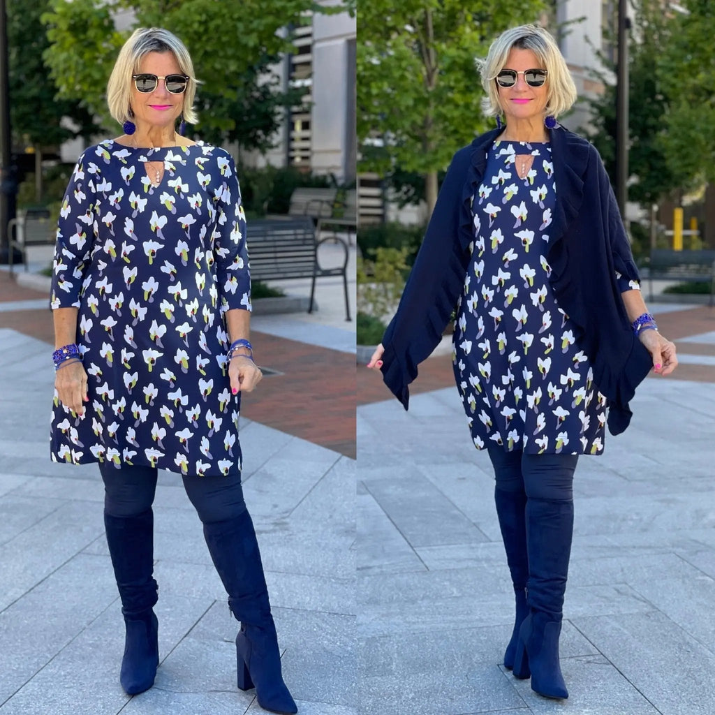 LULU-B KEYHOLE NAVY DREAMING DRESS