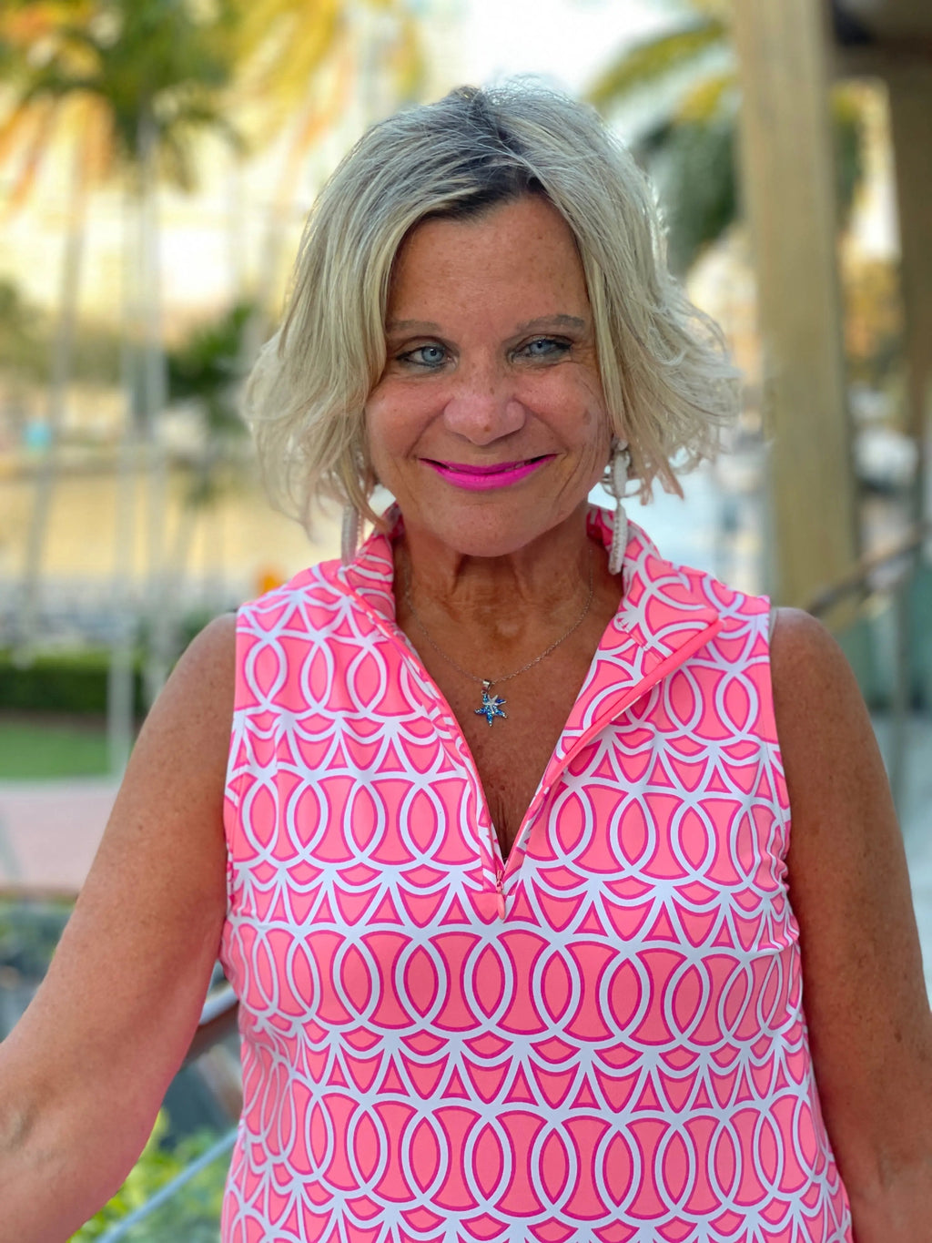 CANDY PINK SLEEVELESS ZIPPER