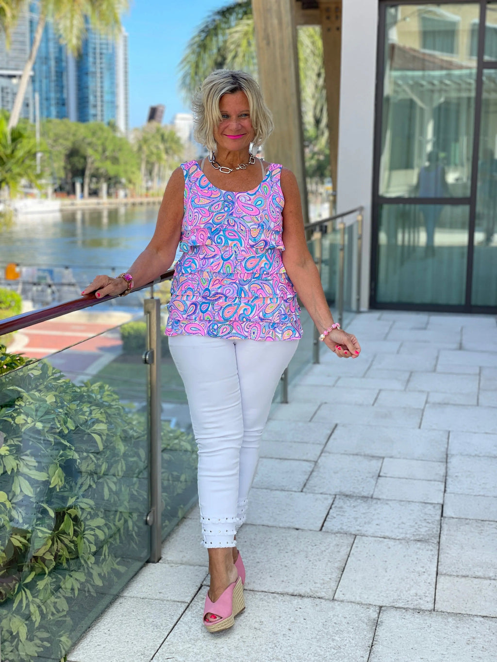 CAROLINA PAISLEY CHA CHA TANK TOP