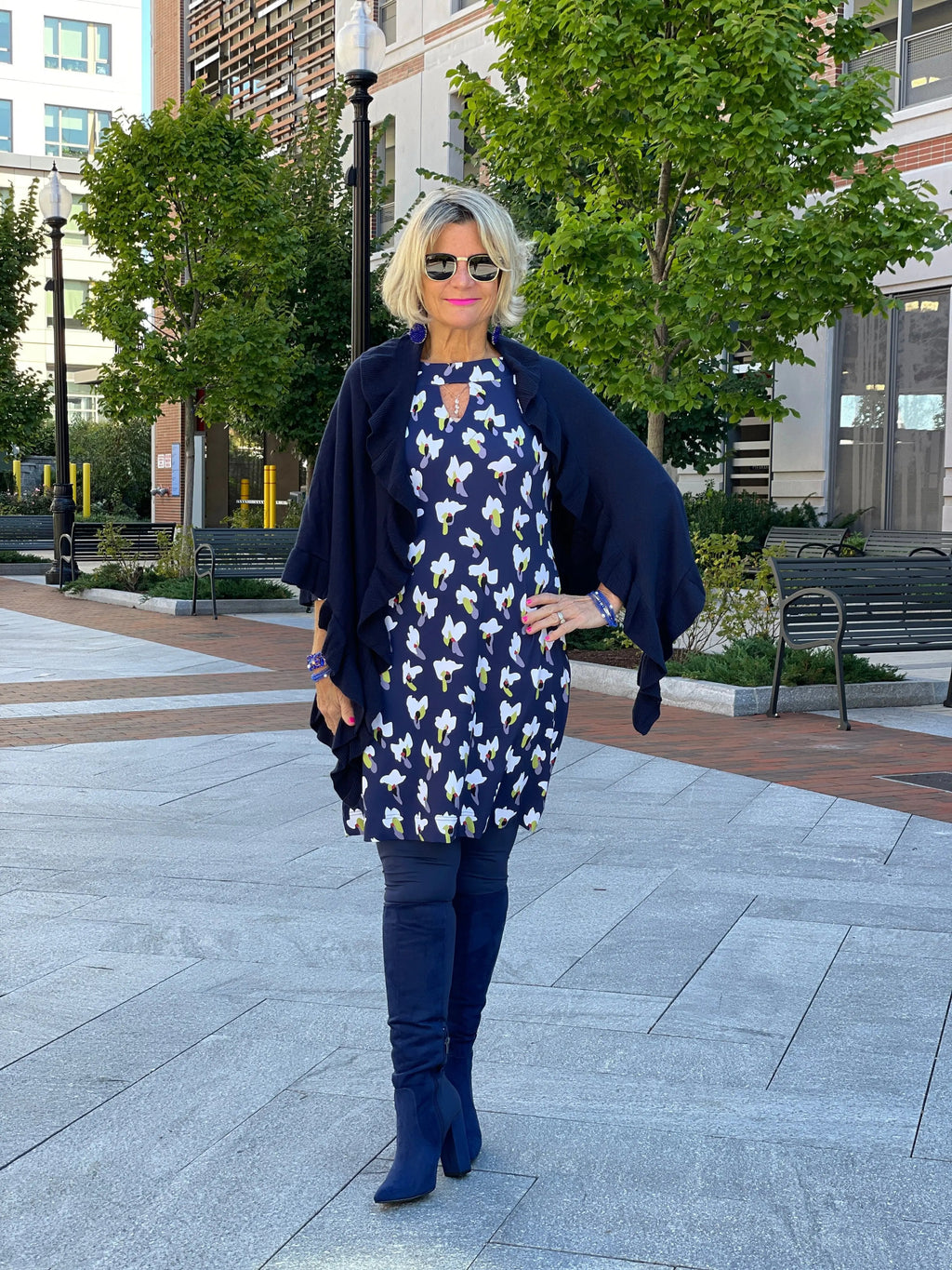 LULU-B KEYHOLE NAVY DREAMING DRESS