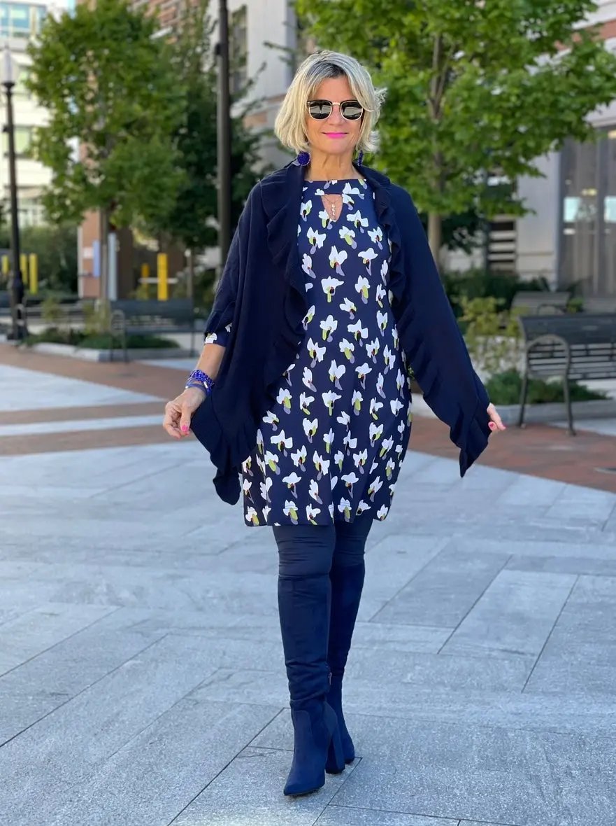 LULU-B KEYHOLE NAVY DREAMING DRESS