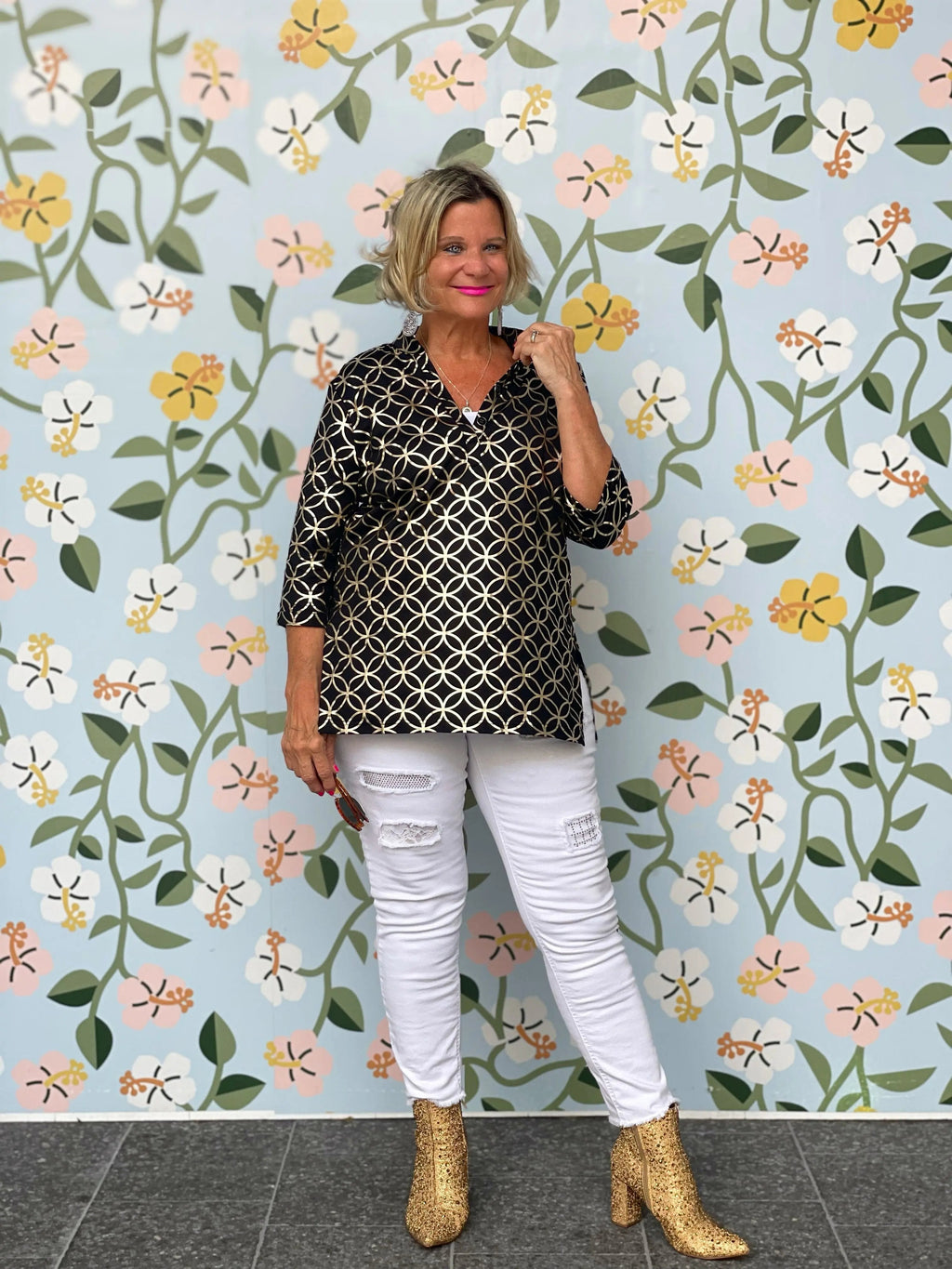 LULU-B BLACK GOLD LEME TUNIC