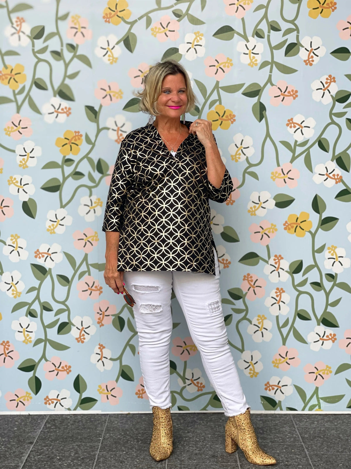 LULU-B BLACK GOLD LEME TUNIC
