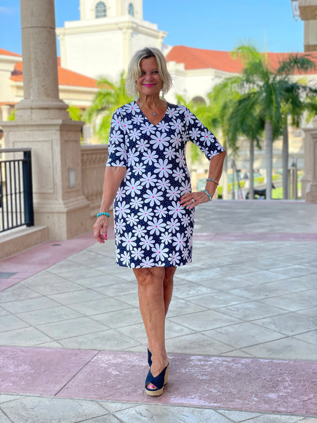 DASIY DAY ELBOW SLEEVE DRESS