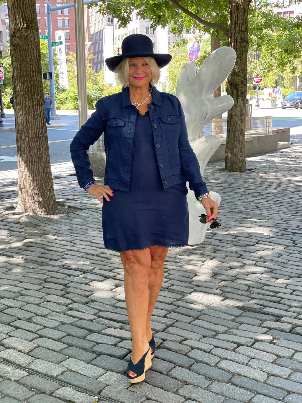 LULU-B NAVY LINEN DRESS