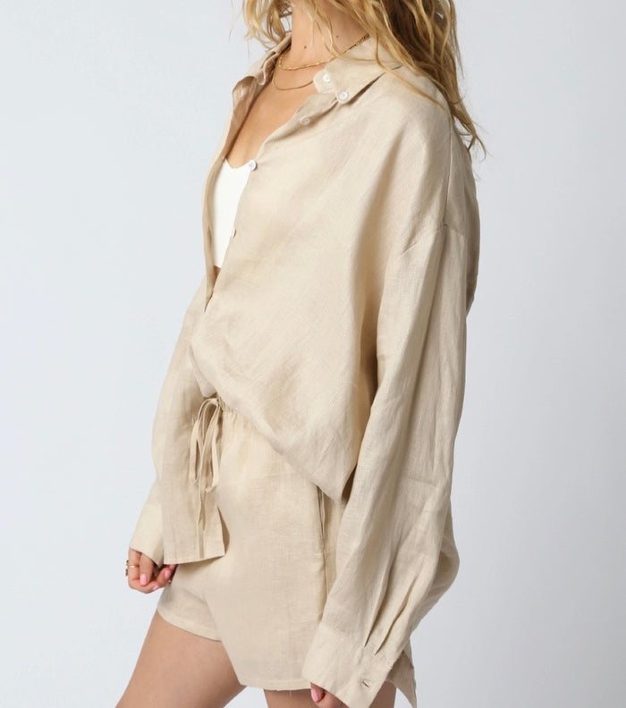 Jada Linen Shirt- Natural