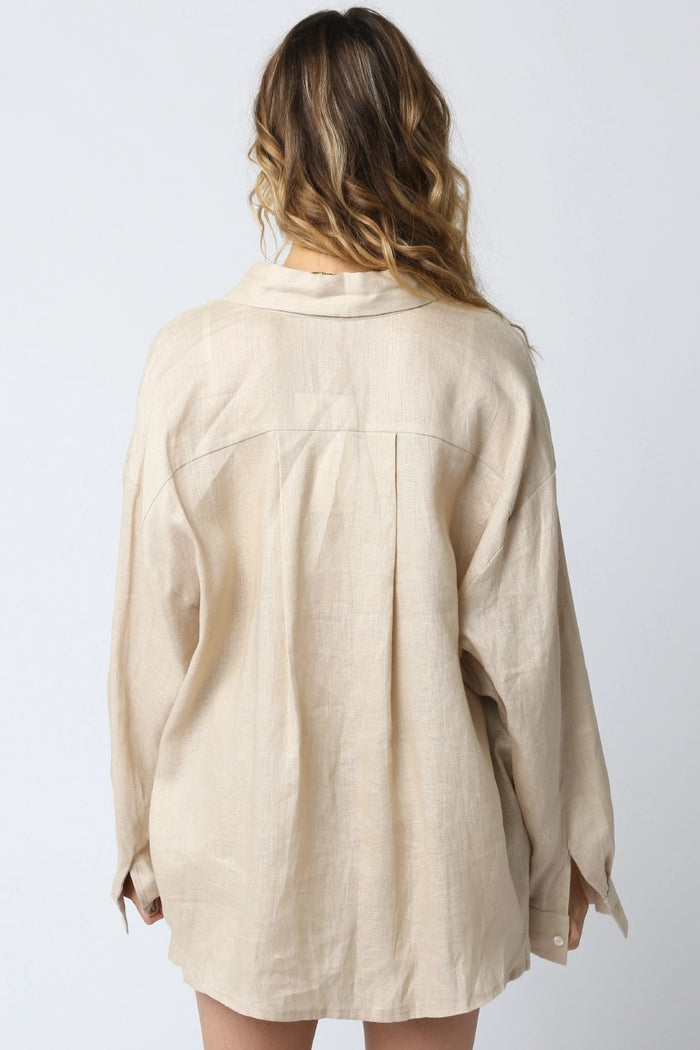 Jada Linen Shirt- Natural