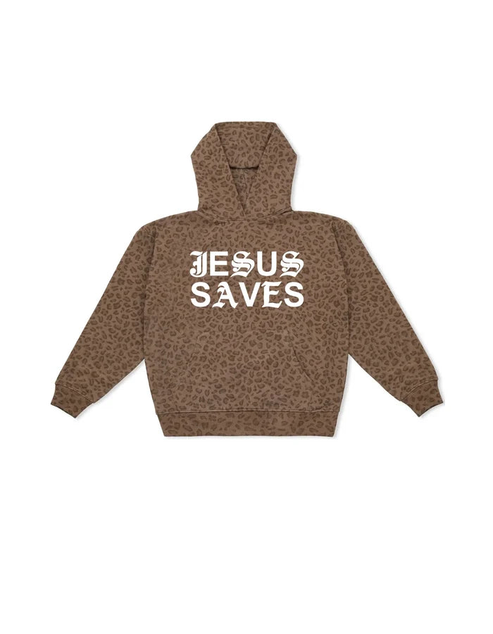 Jesus Saves Leopard Hoodie