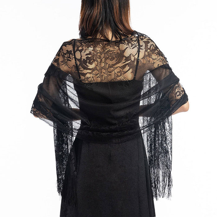 Lace Wedding Wraps, Evening Shawl - Cover ups - Black The Snug Owl