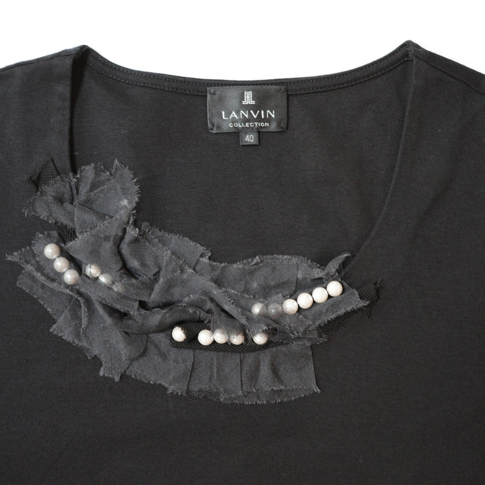 LANVIN black corsage top
