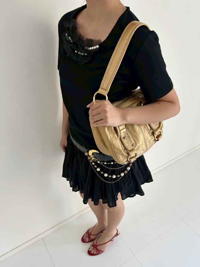 LANVIN black corsage top