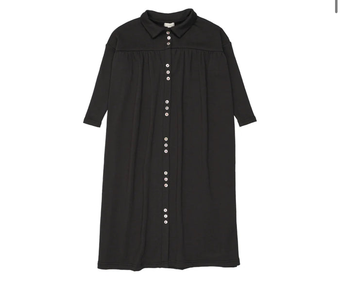 Little Legs Black Button Front Maxi Dress