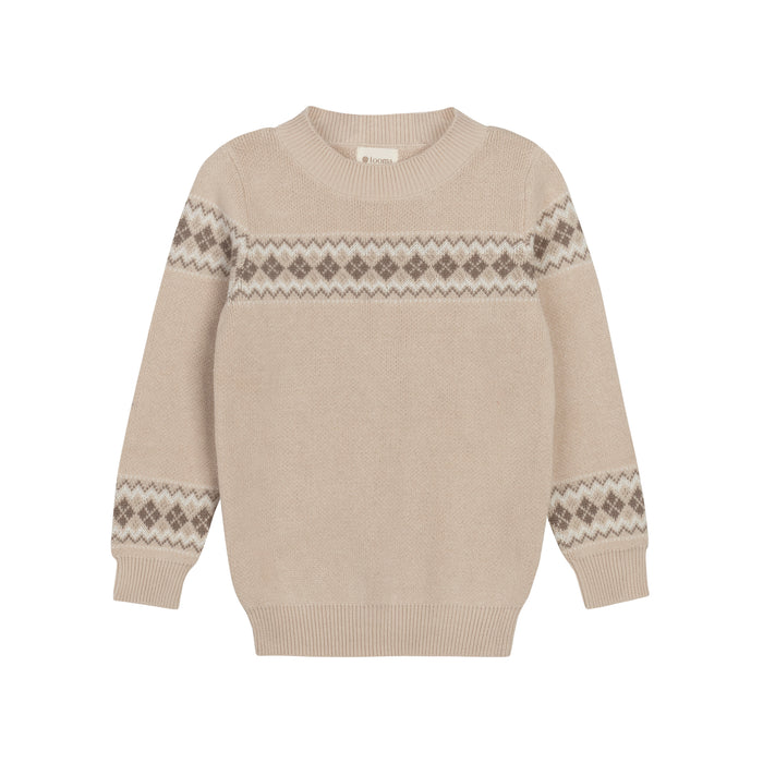 Looms Taupe Fair Isle Collection Kids Boys Sweater