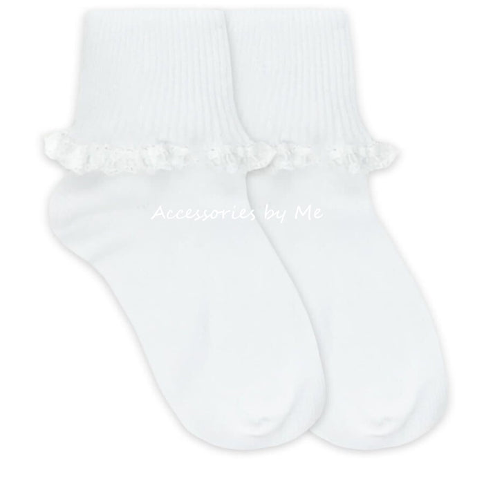 Pageant White Lace Trim Sock