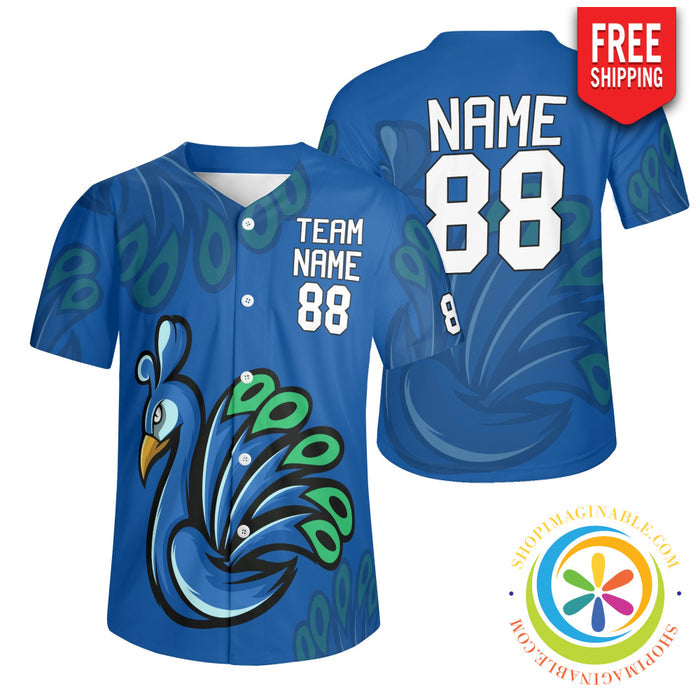 Peacock Unisex Baseball Jersey S