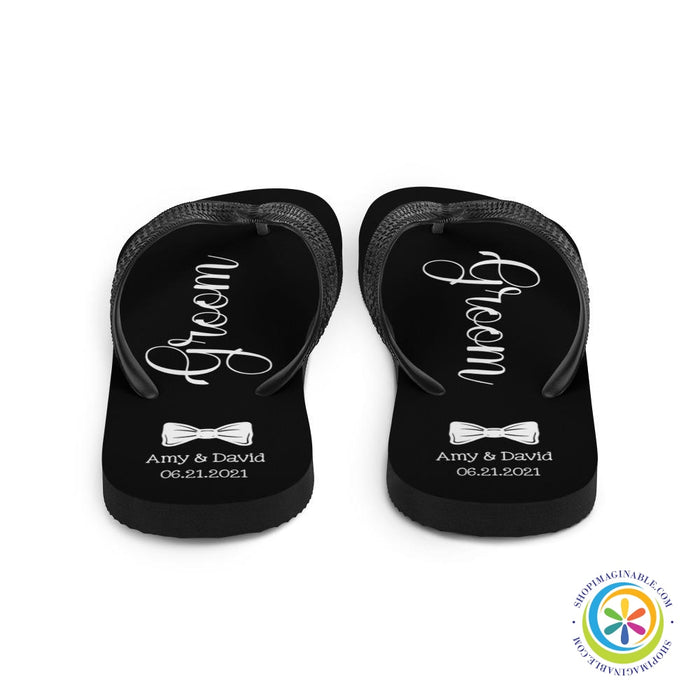 Personalized Groom Beach Wedding Flip-Flops-ShopImaginable.com
