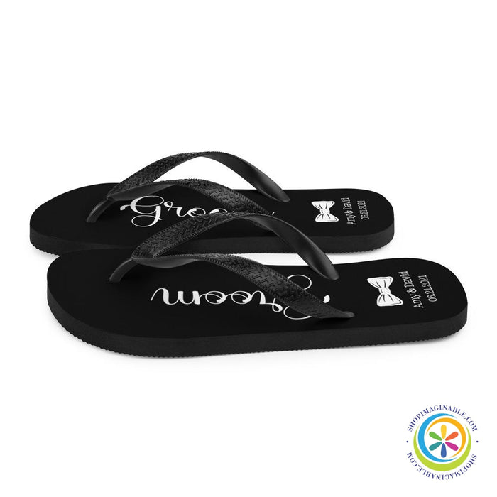 Personalized Groom Beach Wedding Flip-Flops-ShopImaginable.com