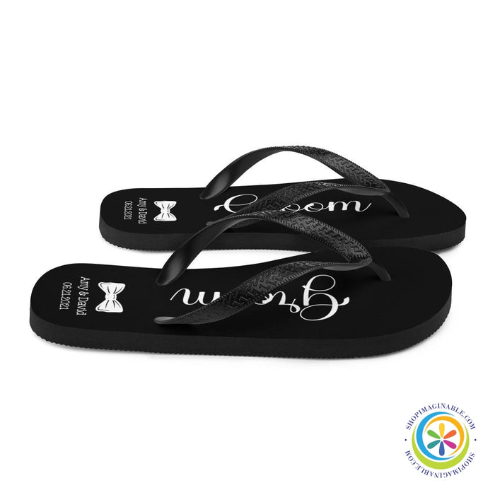 Personalized Groom Beach Wedding Flip-Flops-ShopImaginable.com