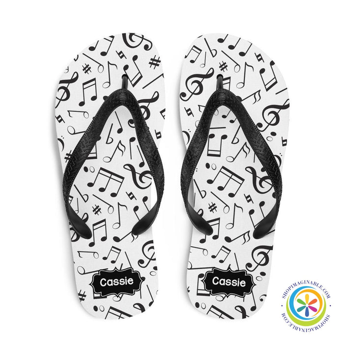 Personalized Musical Notes Flip-Flops-ShopImaginable.com