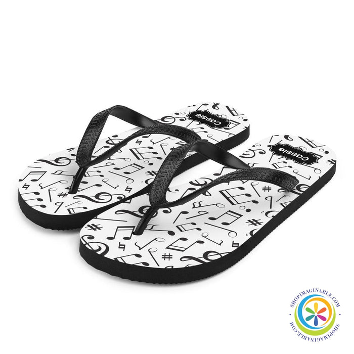 Personalized Musical Notes Flip-Flops-ShopImaginable.com