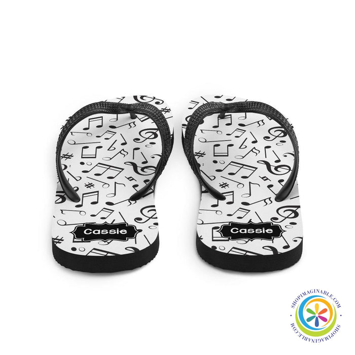 Personalized Musical Notes Flip-Flops-ShopImaginable.com