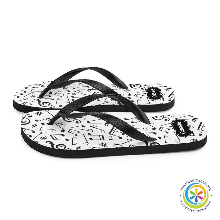 Personalized Musical Notes Flip-Flops-ShopImaginable.com