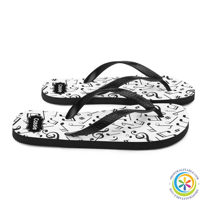 Personalized Musical Notes Flip-Flops-ShopImaginable.com