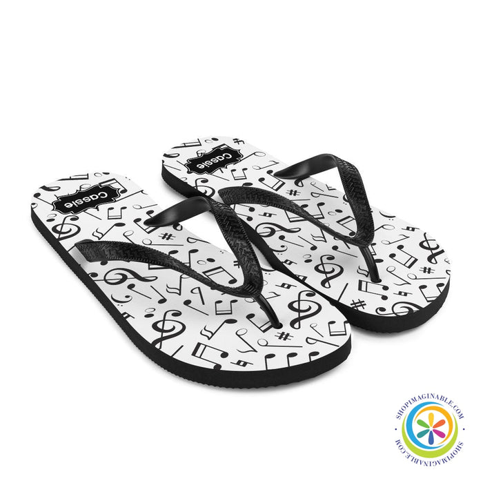 Personalized Musical Notes Flip-Flops-ShopImaginable.com