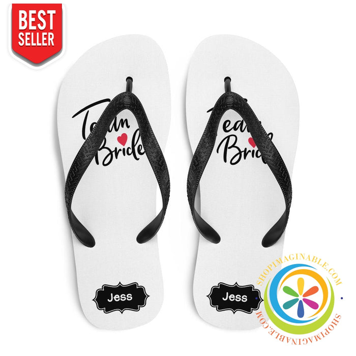 Personalized Team Bride Flip-Flops-ShopImaginable.com