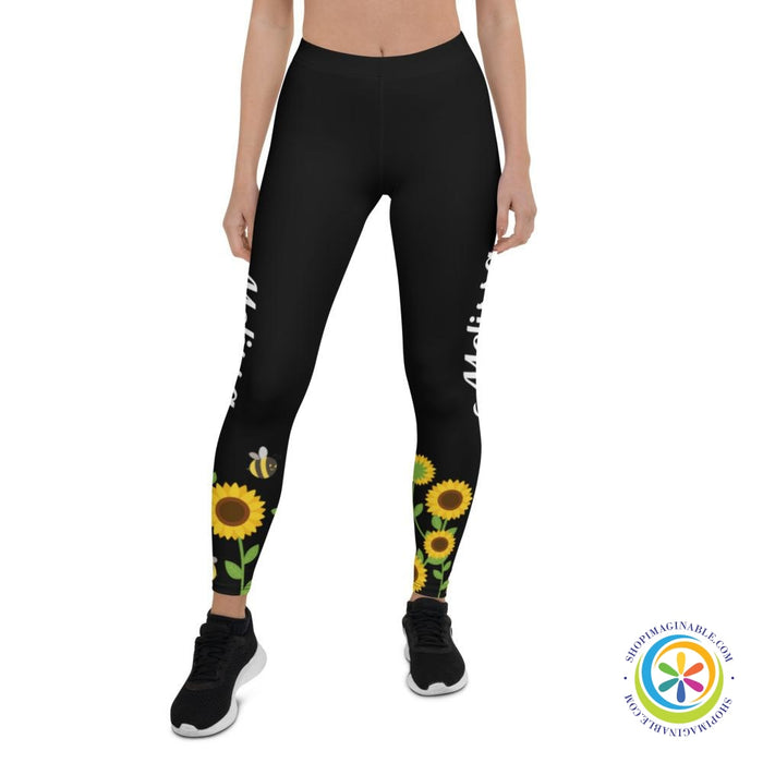 Personalized Vibrant Sunflower Leggings-ShopImaginable.com