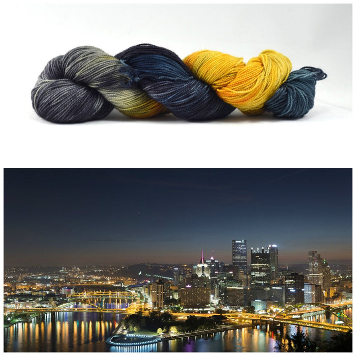 Destination Yarn fingering weight yarn PITTSBURGH AT NIGHT