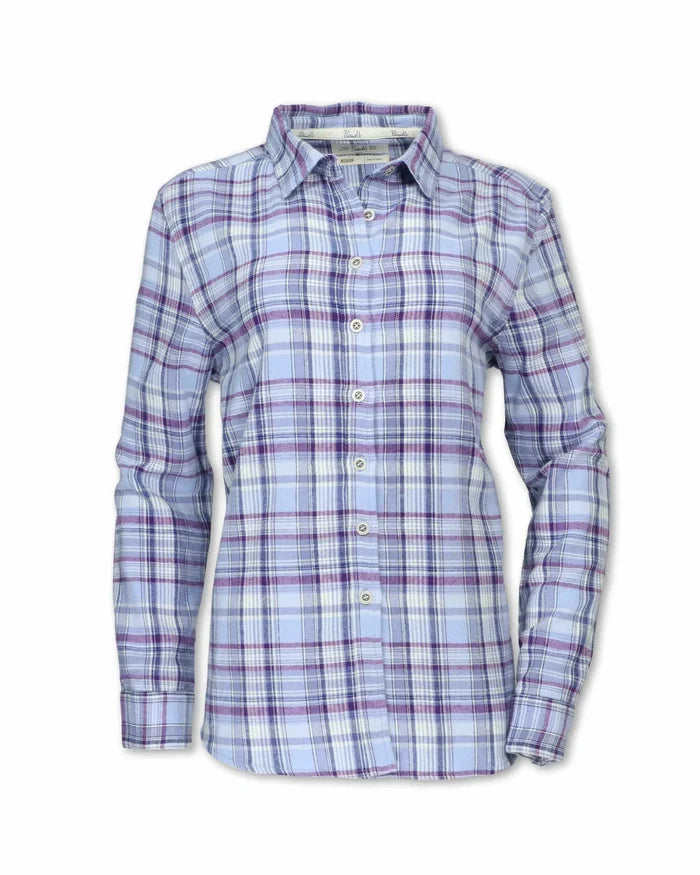 Plaid Flannel Shirt - Women's, Periwinkle Purnell LLC Top