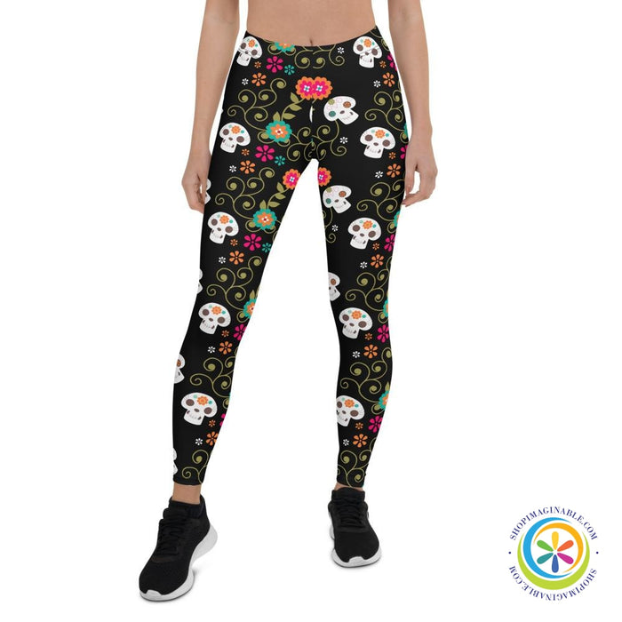 Pretty Skulls Full Length Leggings-ShopImaginable.com