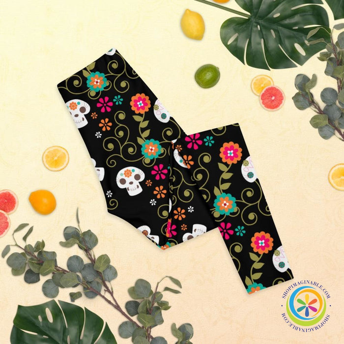 Pretty Skulls Full Length Leggings-ShopImaginable.com