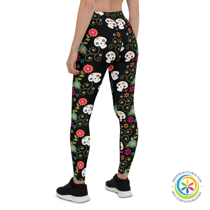 Pretty Skulls Full Length Leggings-ShopImaginable.com
