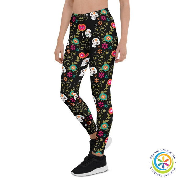 Pretty Skulls Full Length Leggings-ShopImaginable.com