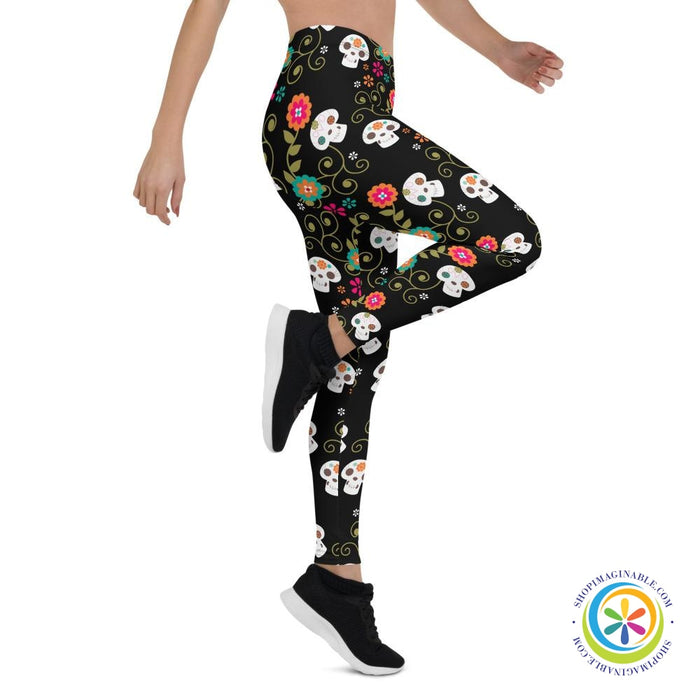 Pretty Skulls Full Length Leggings-ShopImaginable.com