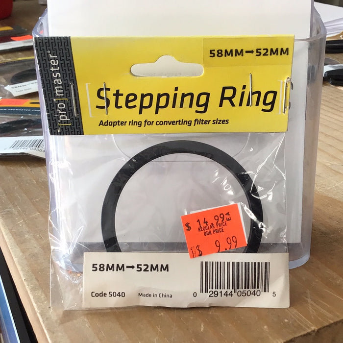 Promaster Stepping Ring 58mm -52mm