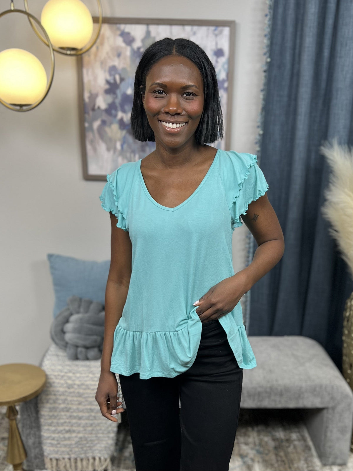 So Many Ways To Love You Women's Ruffle Short Sleeve Top