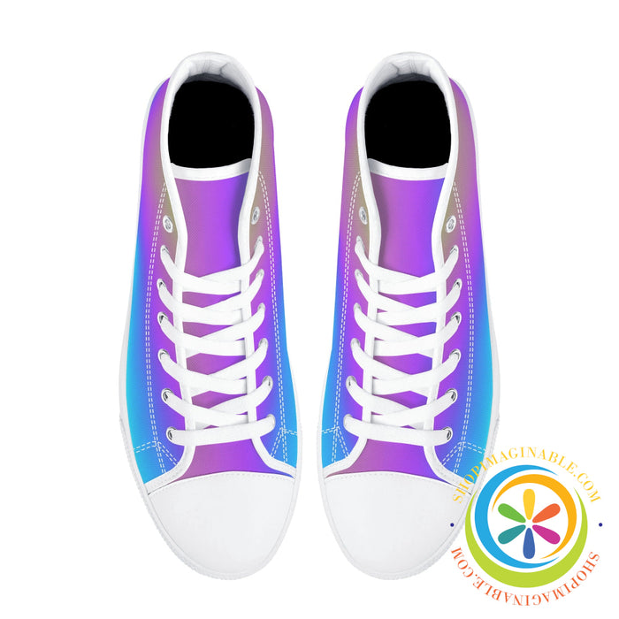 Rainbow Pride Ladies High Top Canvas Shoes-ShopImaginable.com