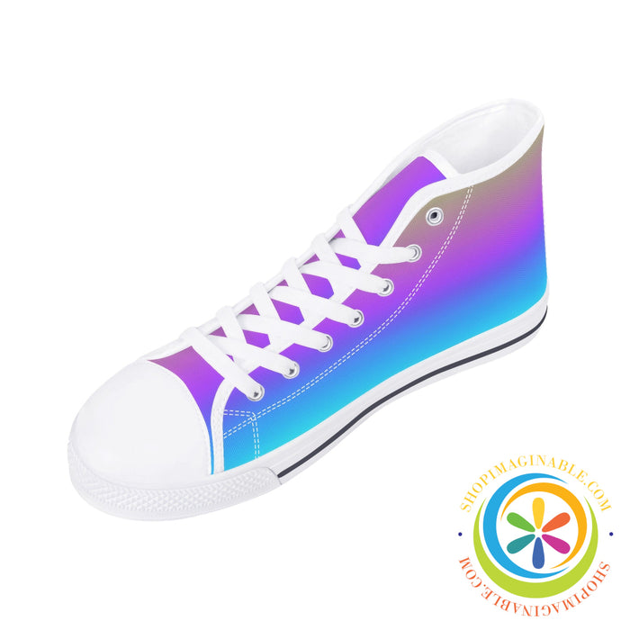 Rainbow Pride Ladies High Top Canvas Shoes-ShopImaginable.com