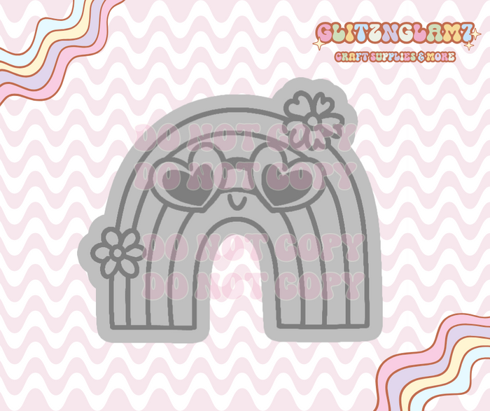 Rainbow w/ Heart Glasses Premium Silicone Mold