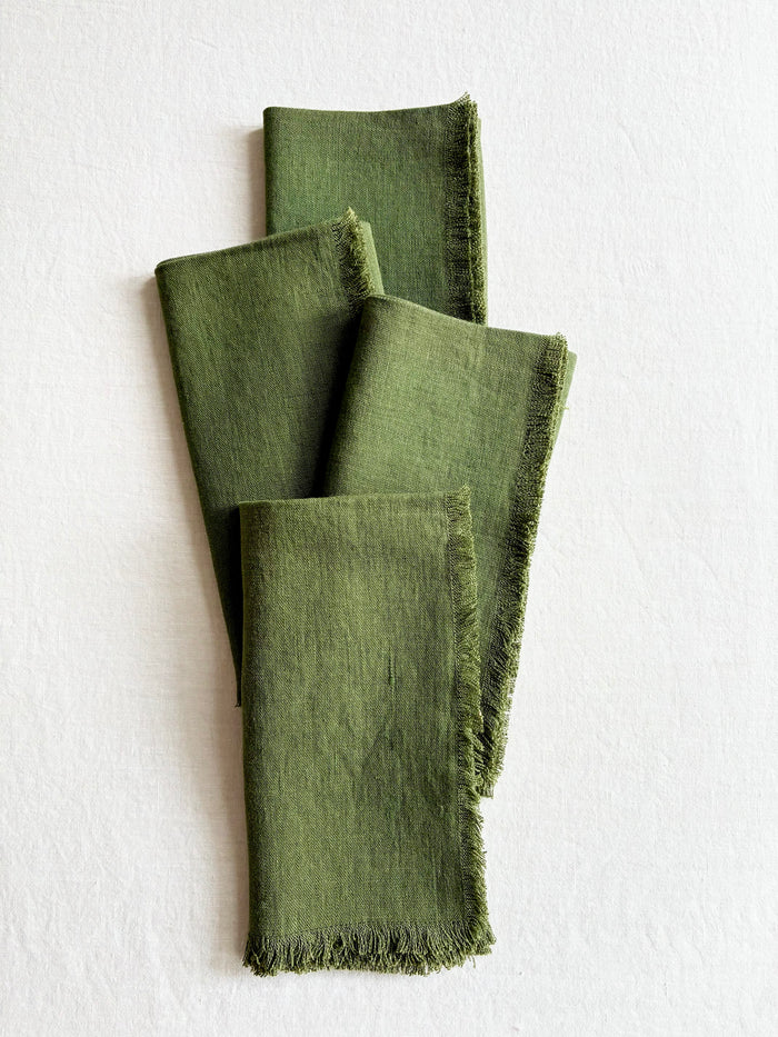 Raw Edge Forest Napkins -S/4