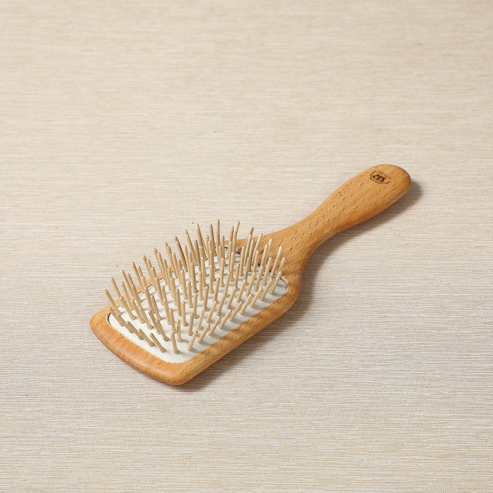 Rectangular wooden hairbrush