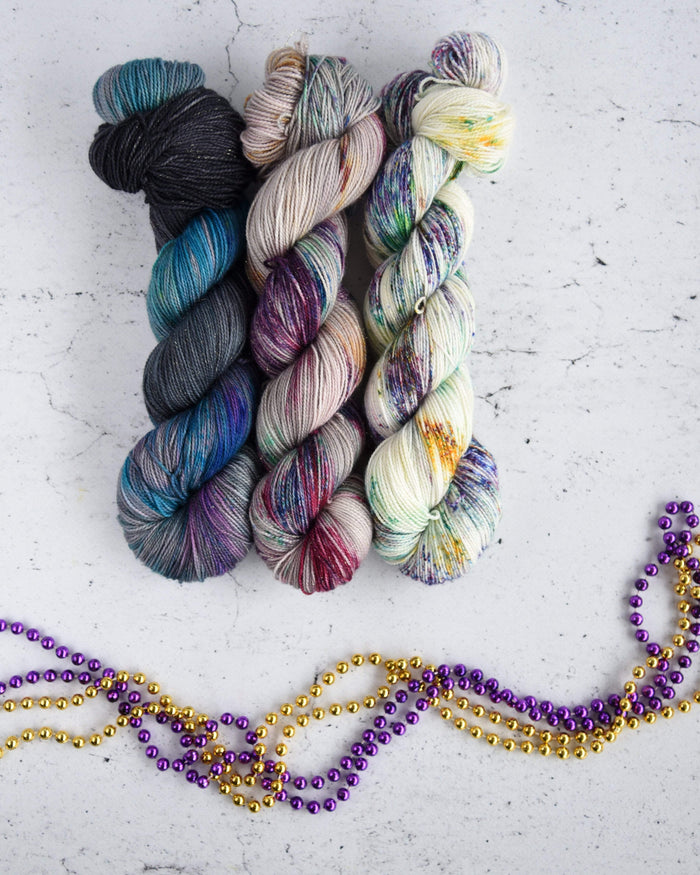 Destination Yarn fingering weight yarn Gold Shiny RIO CARNIVAL