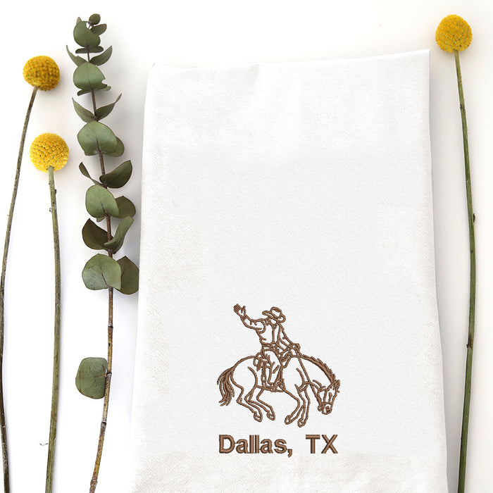 RODEO COWBOY (custom) - TEA TOWEL EMB